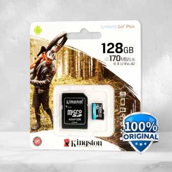 Kingston MicroSD Card Canvas Go Plus C10 V30 UHS-I U3 A2 170MB/s 128GB - SDCG3