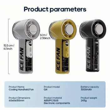 Gambar produk IFAN Kipas Mini Genggam Portable Kompres Dingin Handheld Fan 3000mAh - Q4