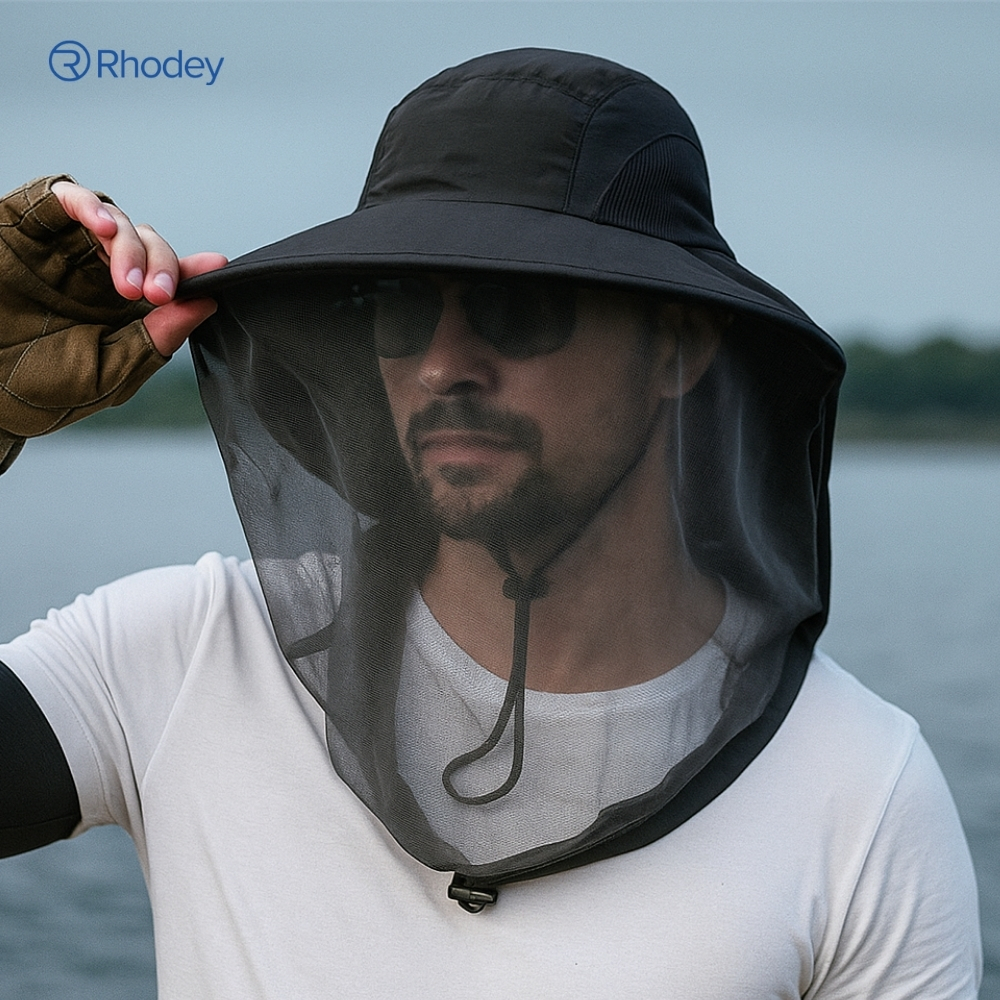 Gambar produk Rhodey Topi Rimba Outdoor Anti Mosquito Neck Flap Boonie Hat Nylon - GL017
