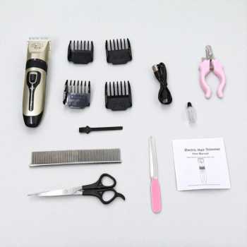 Gambar produk BaoRun Alat Cukur Bulu Hewan Anjing Kucing 4 Comb 1500mAh 20W 3.7V - C6