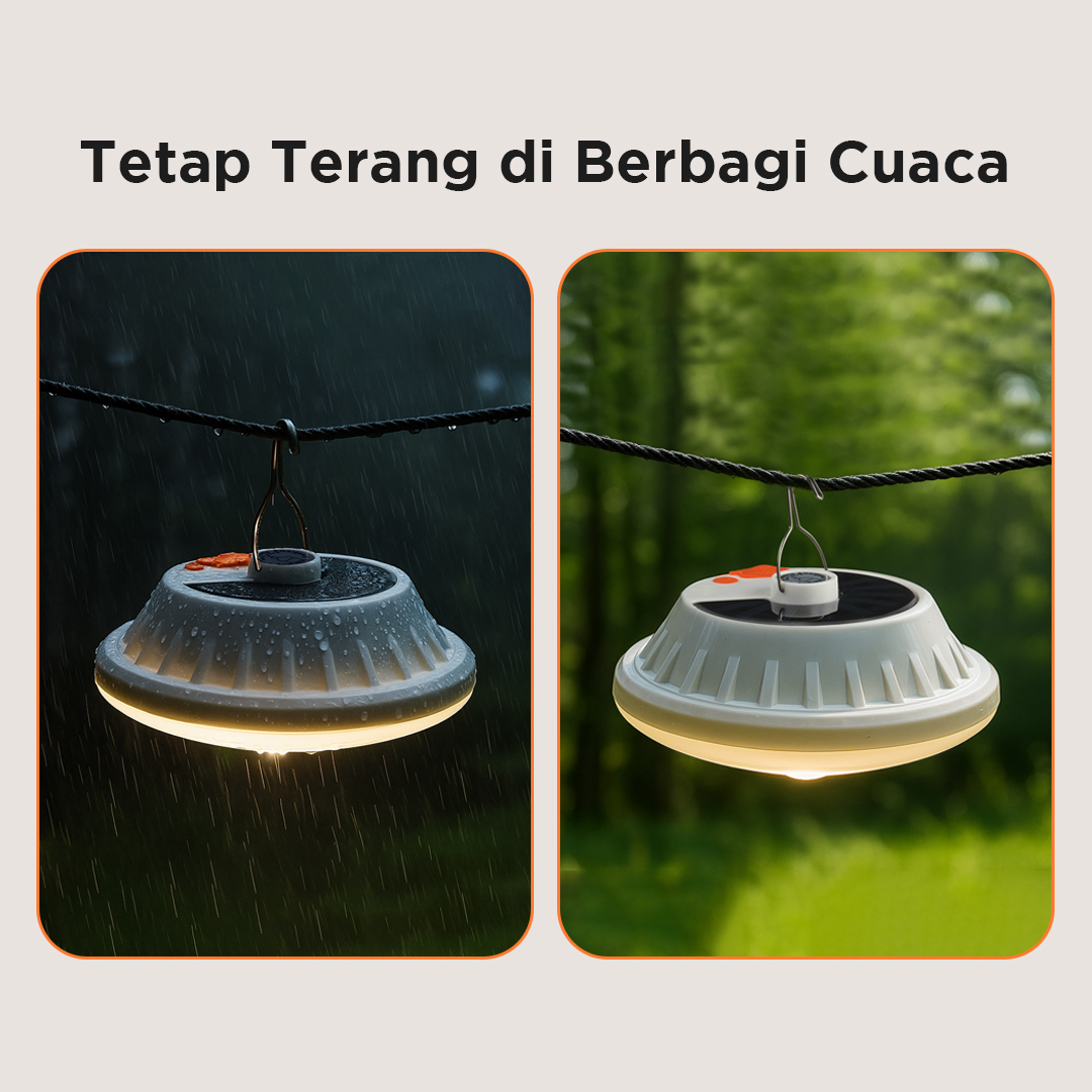 Gambar produk Pocketman Lampu LED Camping Waterproof Solar Emergency Cool White - HS-V62