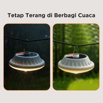Gambar produk Pocketman Lampu LED Camping Waterproof Solar Emergency Cool White - HS-V62