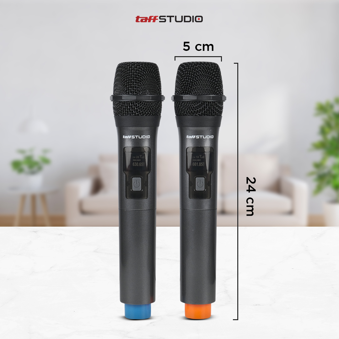 Gambar produk TaffSTUDIO Microphone Karaoke Wireless Rechargeable 2 Ch 2.4GHz 2 PCS - SM2