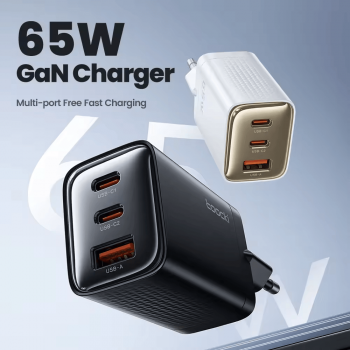 Gambar produk Toocki Kepala Charger USB Fast Charging Multi Port PD QC 4.0 GaN 65W - TCT65-22EU