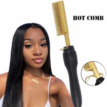 Gambar produk HAOYUMA Catokan Sisir Pelurus Rambut Straightening Comb Adjustable 40W - H1110