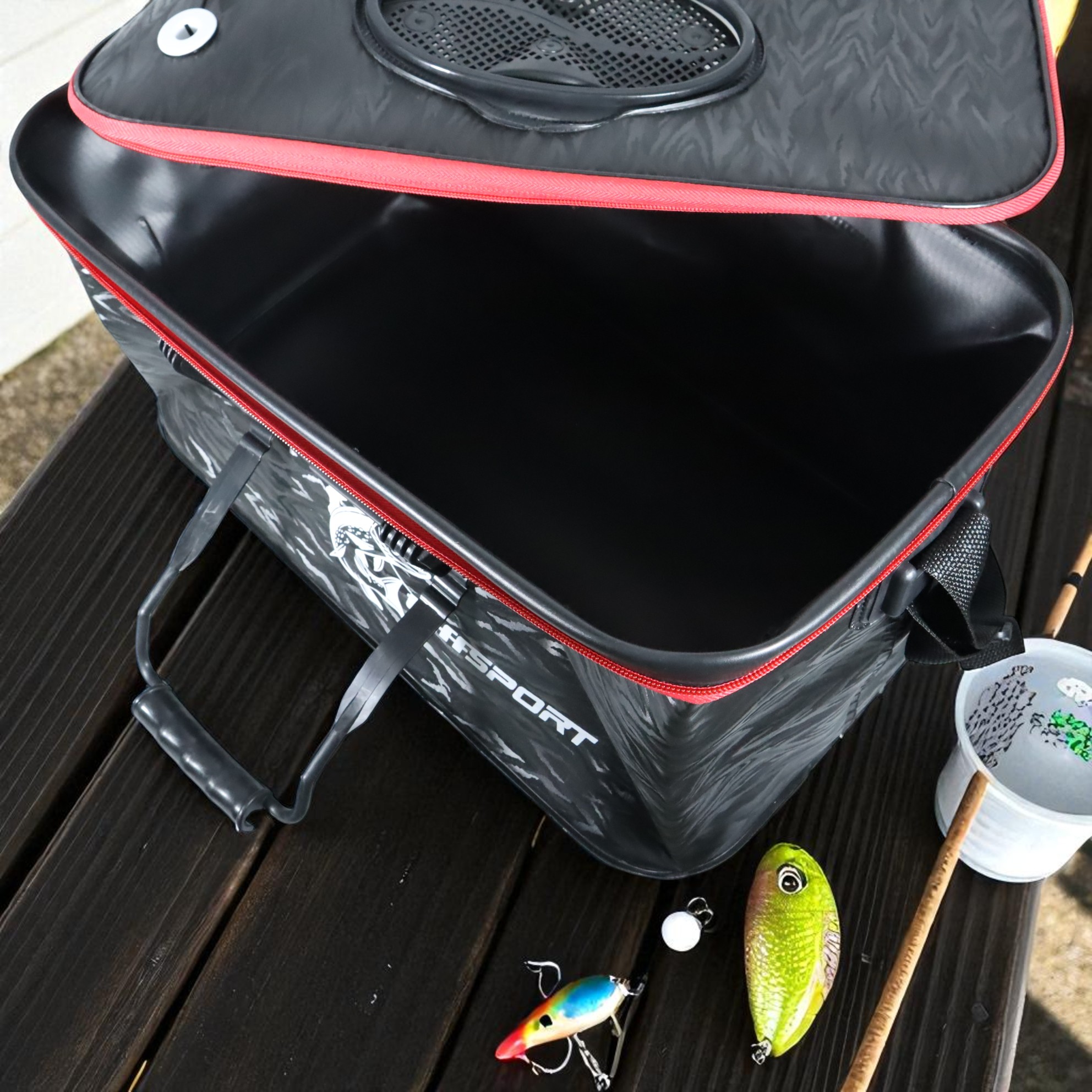 Gambar produk TaffSPORT Tas Perlengkapan Memancing 3D Foldable Fishing Bucket EVA L - INU122