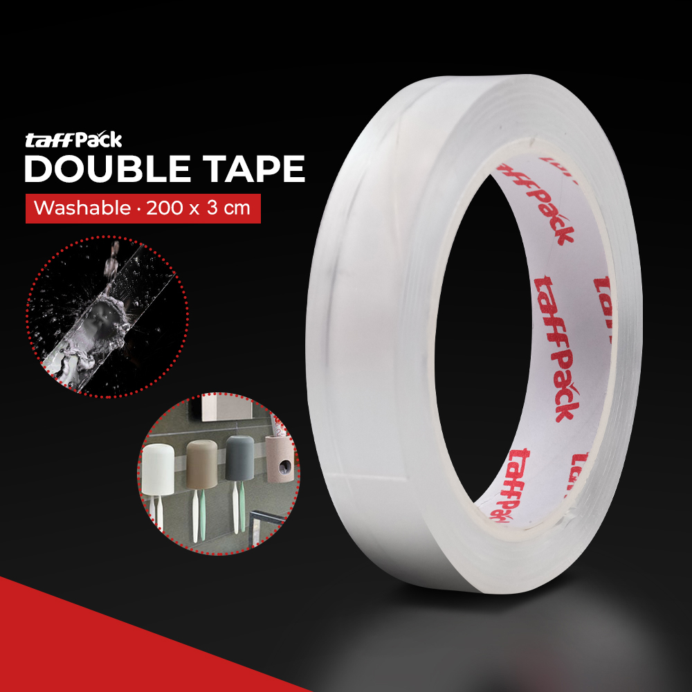 Gambar produk TaffPACK Double Tape Perekat No Trace Adhesive Washable Sticker 200x3cm - J007