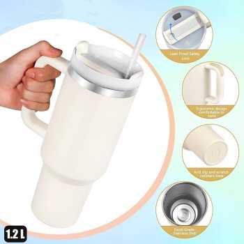 TLXT Botol Minum Tumbler Air Panas Dingin Straw Flask BPA Free 1.2L - YS-9388
