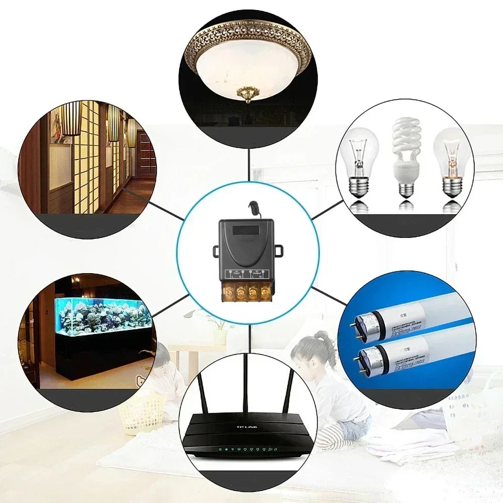 Gambar produk AMMTOO Receiver Remot Kontrol Lampu Gerbang Garasi 433MHz 240V - AM15