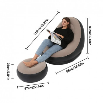 Gambar produk FMA Inflatable Lazy Sofa Chair PVC with Comfortable Leg Stool - FM-CHP