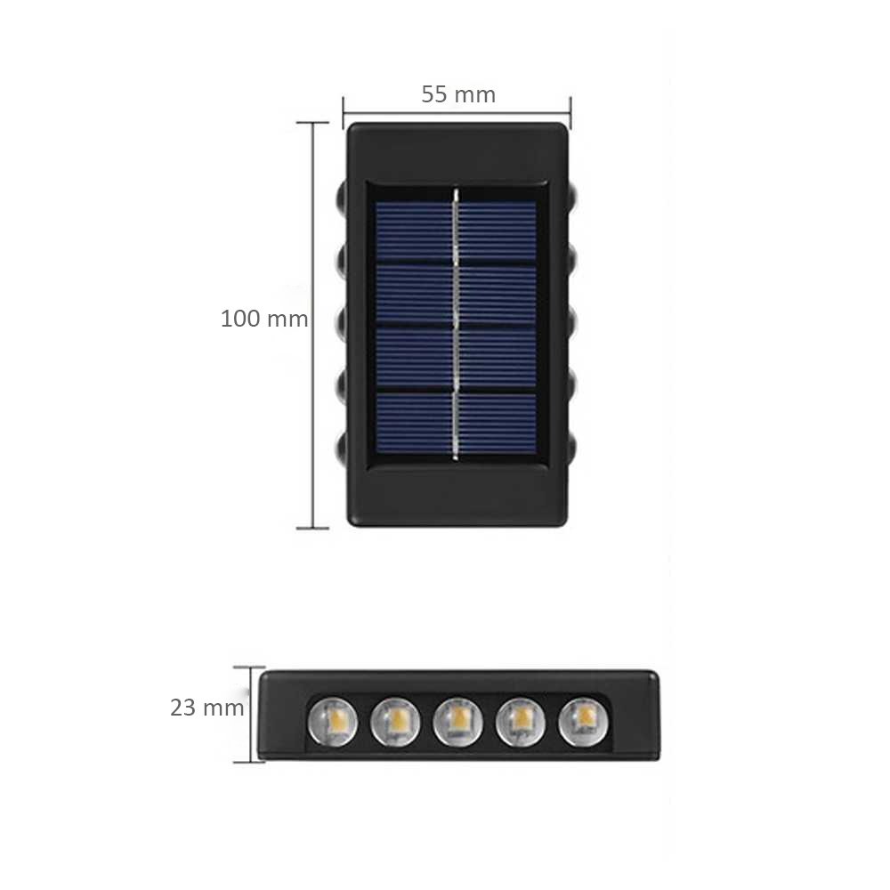Gambar produk TaffLED Lampu Dinding Solar Outdoor Modern IP65 600mAh Warm White 10 LED - H6