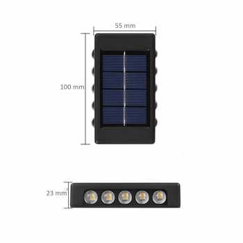 Gambar produk TaffLED Lampu Dinding Solar Outdoor Modern IP65 600mAh Warm White 10 LED - H6