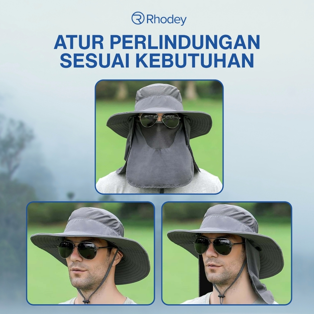 Gambar produk Rhodey Topi Rimba Outdoor Anti UV Waterproof Boonie Hat Nylon - GL012