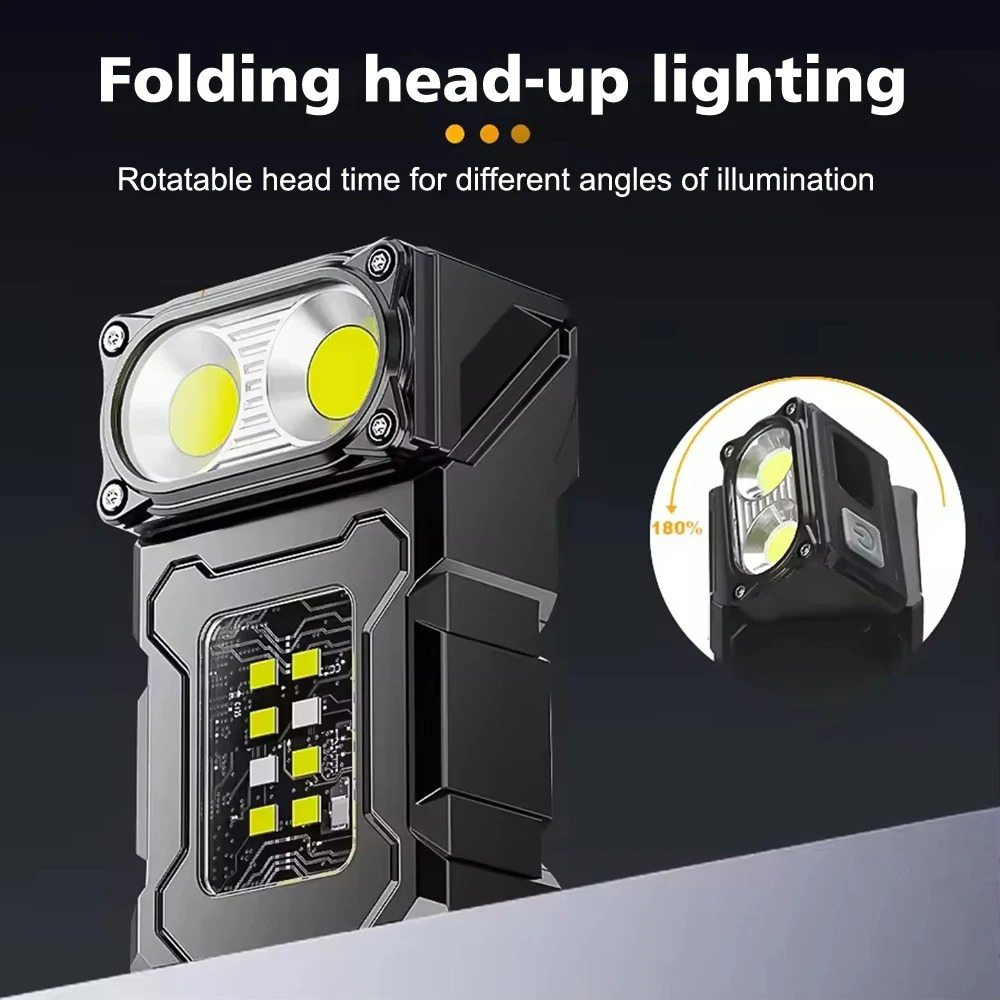 Gambar produk WASUNE Senter LED COB IP45 Magnetic Rechargeable 1200mAh 800 Lumens - XT-09