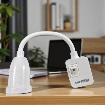Gambar produk TaffLED Fitting Lampu Bohlam LED EU Plug 220V 25A E27 with Switch - HF-666