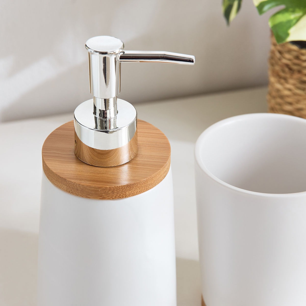 Gambar produk Zhuya Tempat Sabun Cair Bambu Ramah Lingkungan Liquid Soap Dispenser - N1270