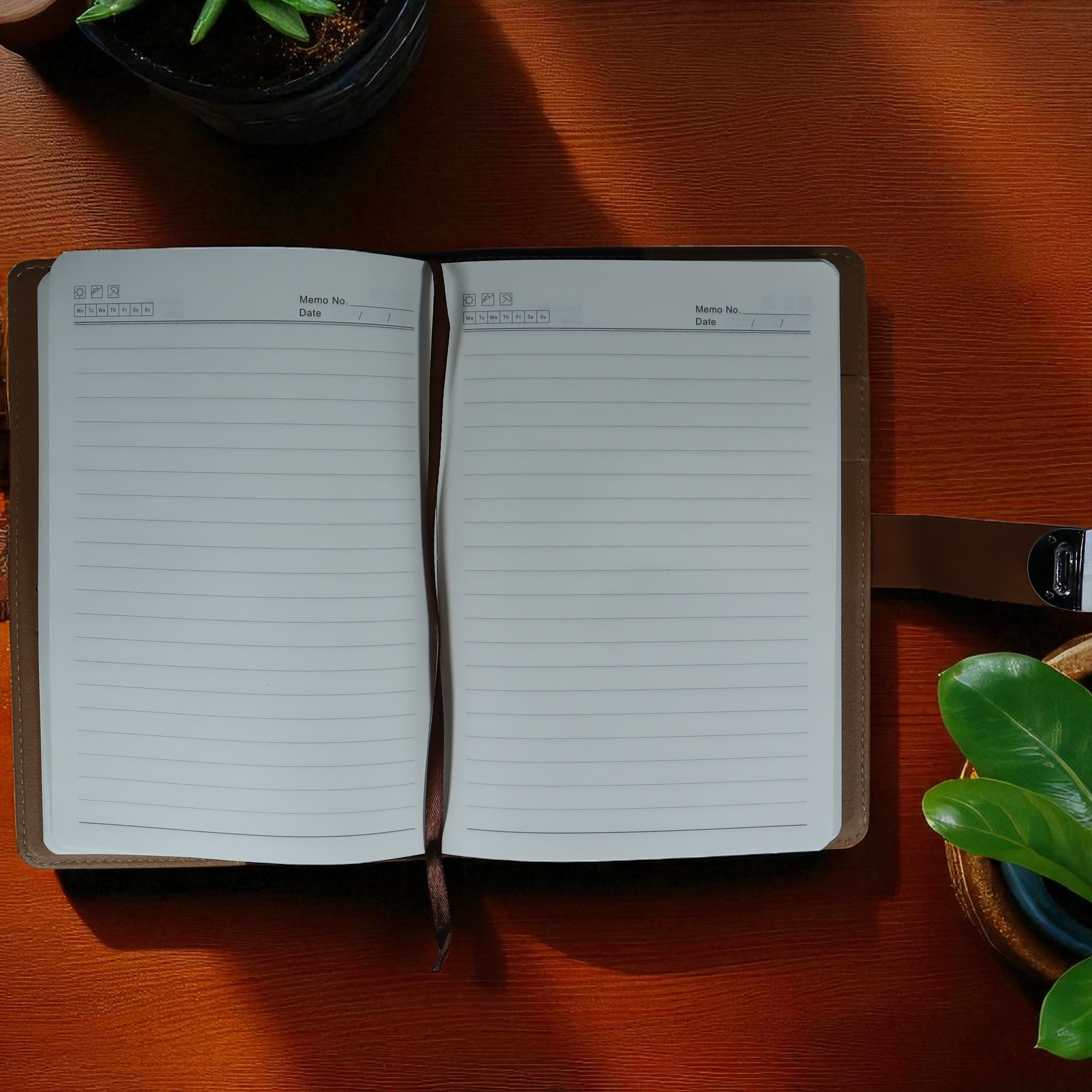 Gambar produk Toddi Buku Jurnal Leather Diary 200 Halaman Grid A5 with Lock - TD22