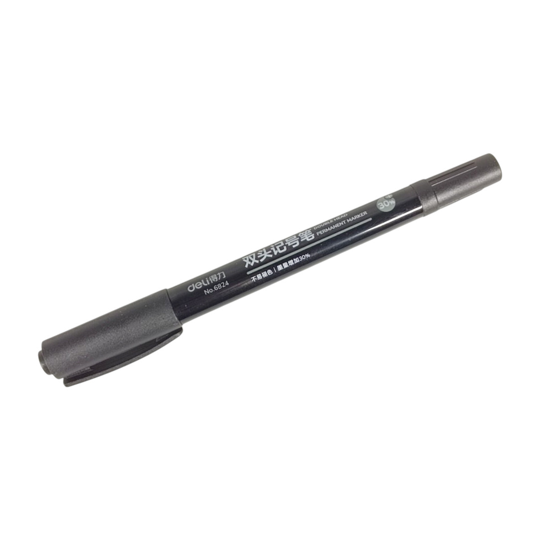 Gambar produk Deli Pena Permanen Dual Head Tip Marker Pens Waterproof - 6824