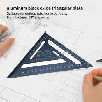 Gambar produk VKTECH Penggaris Siku Mistar Triangle Ruler Aluminium 7 Inch - A10D01