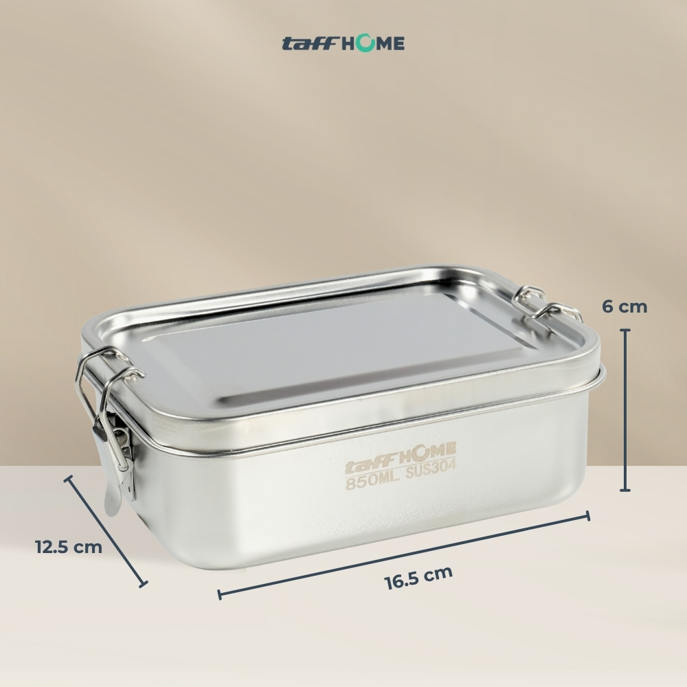Gambar produk TaffHOME Kotak Makan Lunch Box Stainless Steel Single Layer 850ml - U-30