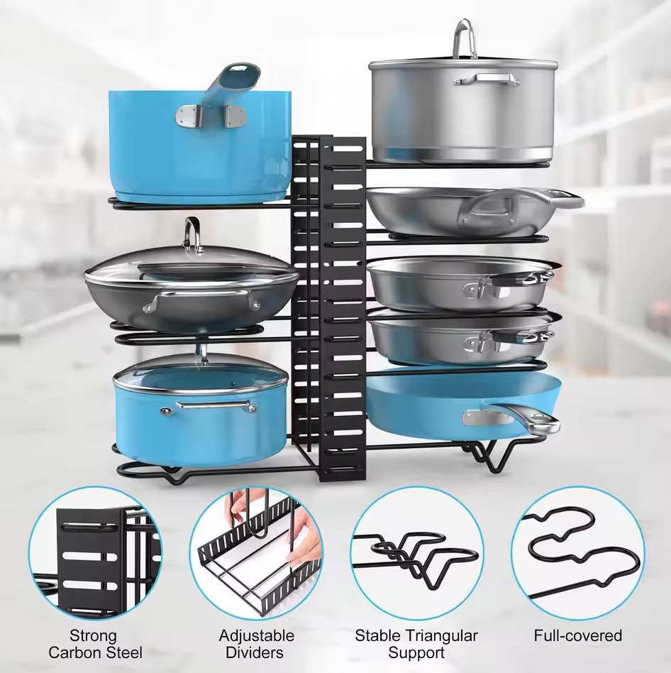Gambar produk KAIERSEN Rak Panci Dapur Pot Rack Organizer Under Cabinet 8 Tier - KA1