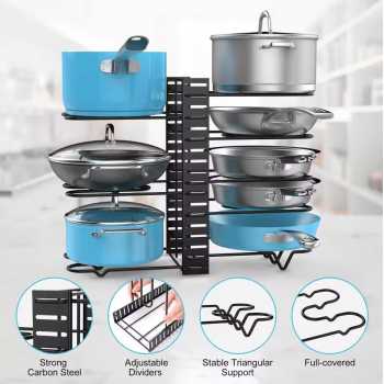 Gambar produk KAIERSEN Rak Panci Dapur Pot Rack Organizer Under Cabinet 8 Tier - KA1