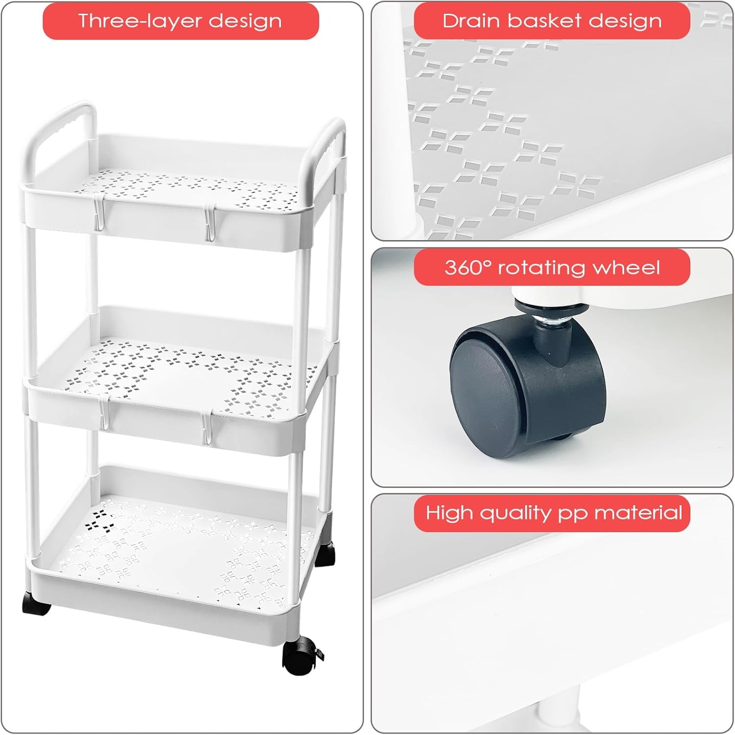 Gambar produk SEVENTYTWO Rak Susun Penyimpanan Organizer Storage Rack Tray 3 Layer - SV272