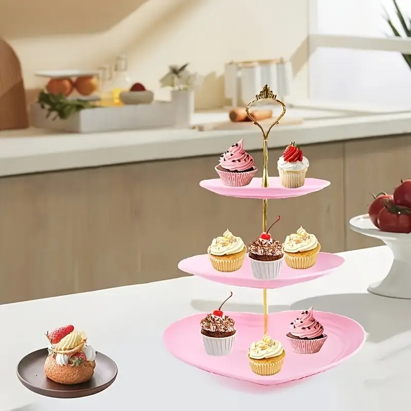 Gambar produk AXOP Rak Kue Susun 3 Tingkat Plate Cake Decoration Big Love - A-33