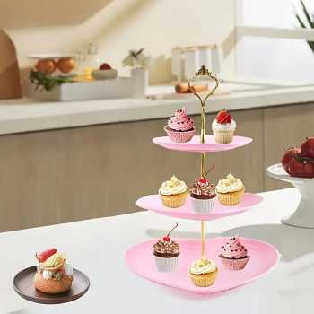 Gambar produk AXOP Rak Kue Susun 3 Tingkat Plate Cake Decoration Big Love - A-33
