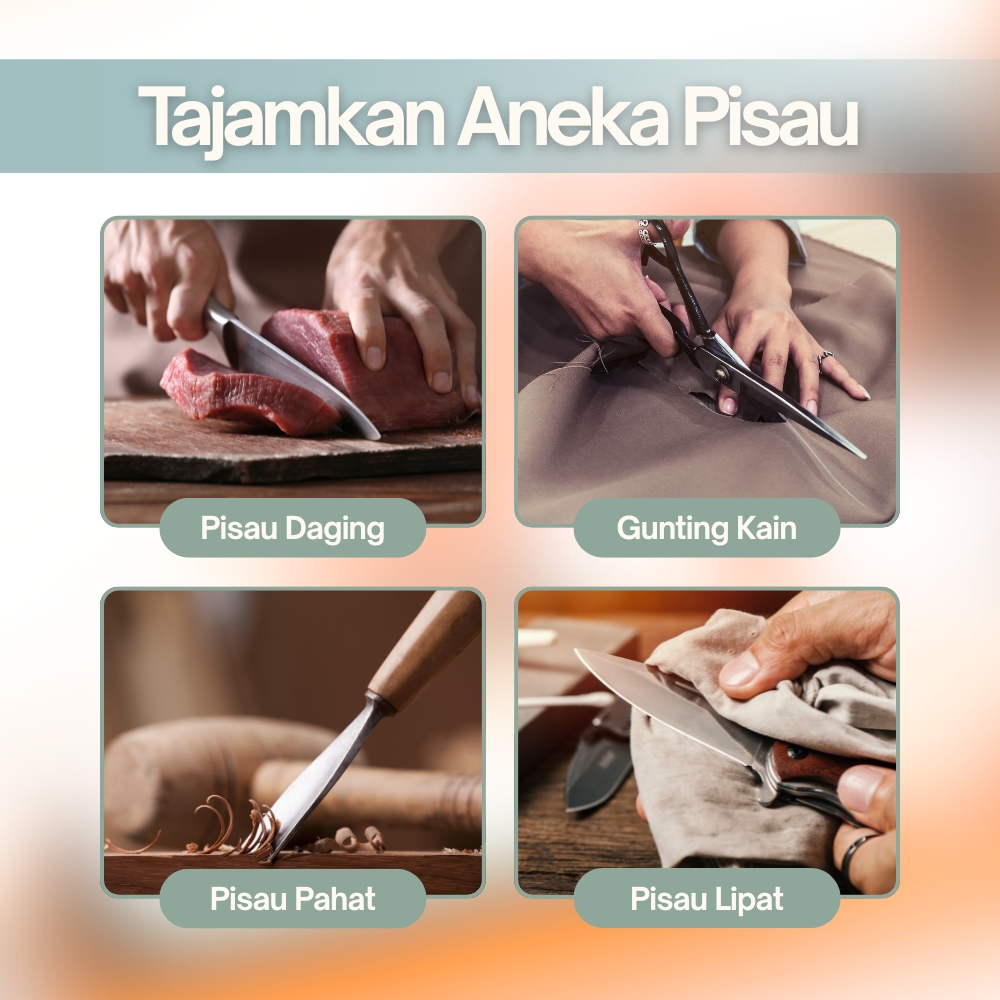 Gambar produk KNIFEZER Batu Pengasah Pisau 2PCS 400/1000 3000/8000 with Locator - Wkss-06