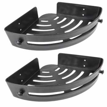 Gambar produk MOREX Rak Sudut Kamar Mandi Plastic Corner Shelf Rack Double Layers - M-30