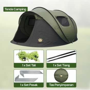 Gambar produk KingRunning Tenda Camping Lipat Otomatis 3-4 Orang Single Layer - S-T414