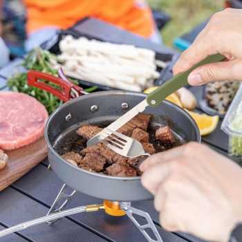 Gambar produk YOUGLE Set Alat Makan Sendok Garpu Lipat Portable Cutlery Swiss Army - A009