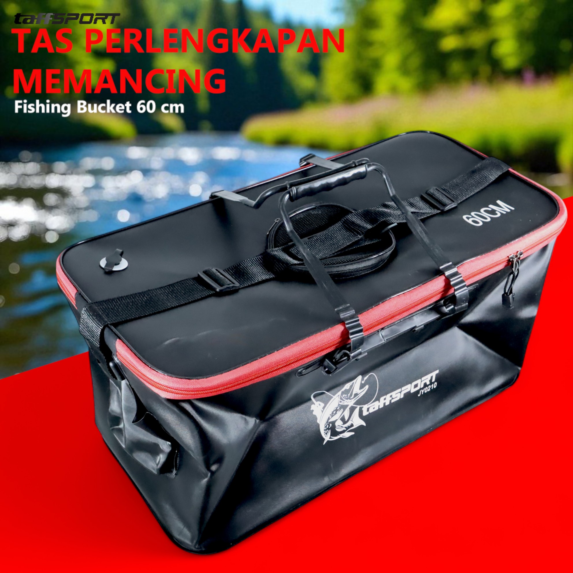Gambar produk TaffSPORT Tas Perlengkapan Memancing Portable Fishing Bucket 60cm - JY0210