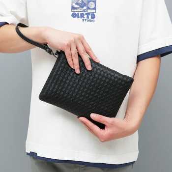 Gambar produk KIET Tas Genggam Kulit Motif Anyam Kulit Leather Clutch Bag - KT1912