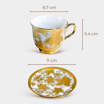 Gambar produk SF Set Cangkir Kopi Keramik 6in1 Electroplating Tea Coffee Cup 100ml A - SF141