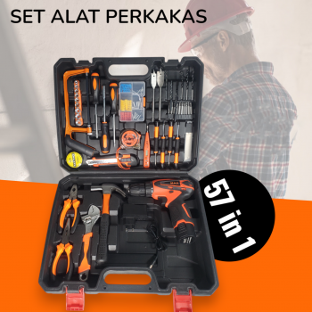 FEITUO Alat Perkakas Bor Listrik Cordless Palu Tang Obeng 57 in 1 - JG-076