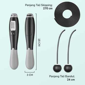 Gambar produk Rooper Tali Skipping Ropeless Weighted Ball Cordless Count LCD - RP001