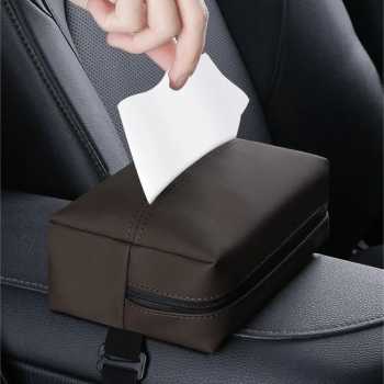 Gambar produk KUSH Tempat Tisu Mobil Multifunctional Car Tissue Box Nappa Leather - K-7