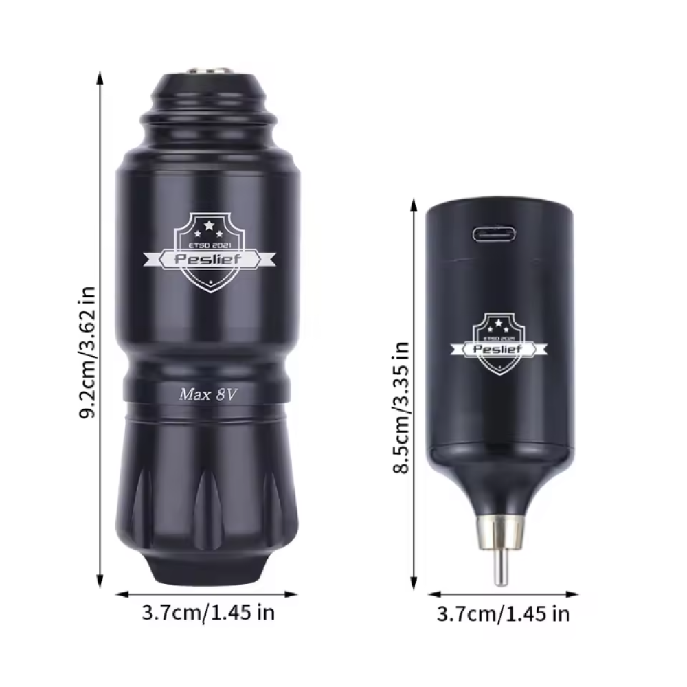Gambar produk YUILONG Wireless Tattoo Machine Kit Travel 4mm 1300mAh with Cartridge - YL359
