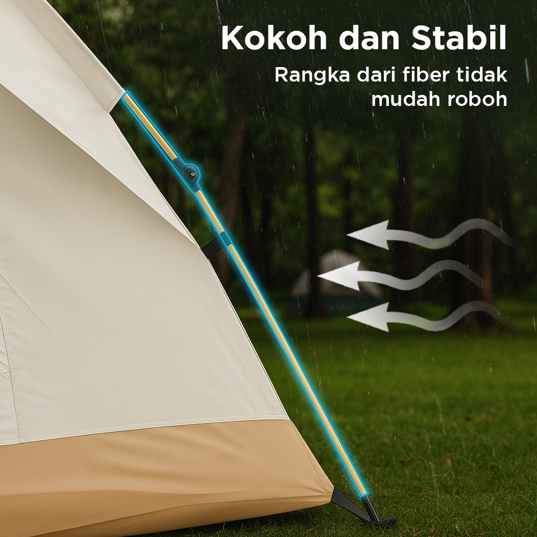 Gambar produk XTZ Tenda Camping Lipat Otomatis 2-3 Orang Double Layer Waterproof - X232