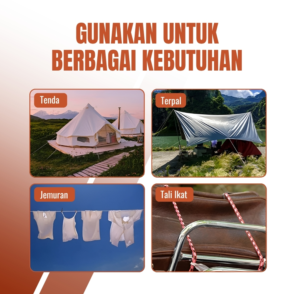 Gambar produk RayMING Tali Paracord Tali Tenda Rope 4M 4 Roll - RY1A