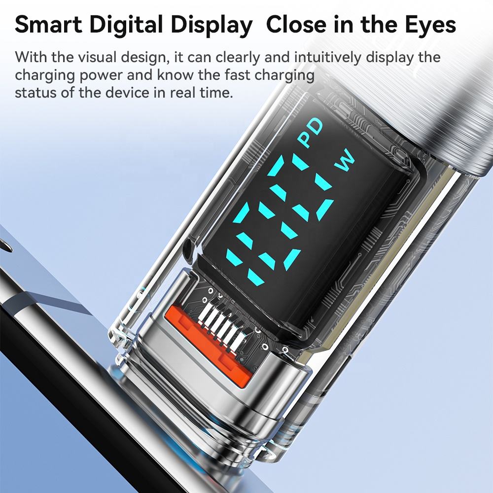 Gambar produk Toocki Kabel Data USB Type C to Type C Fast Charging LED Display 100W 2M - TXCTT1-ZXA0G