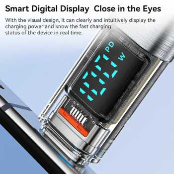 Gambar produk Toocki Kabel Data USB Type C to Type C Fast Charging LED Display 100W 2M - TXCTT1-ZXA0G