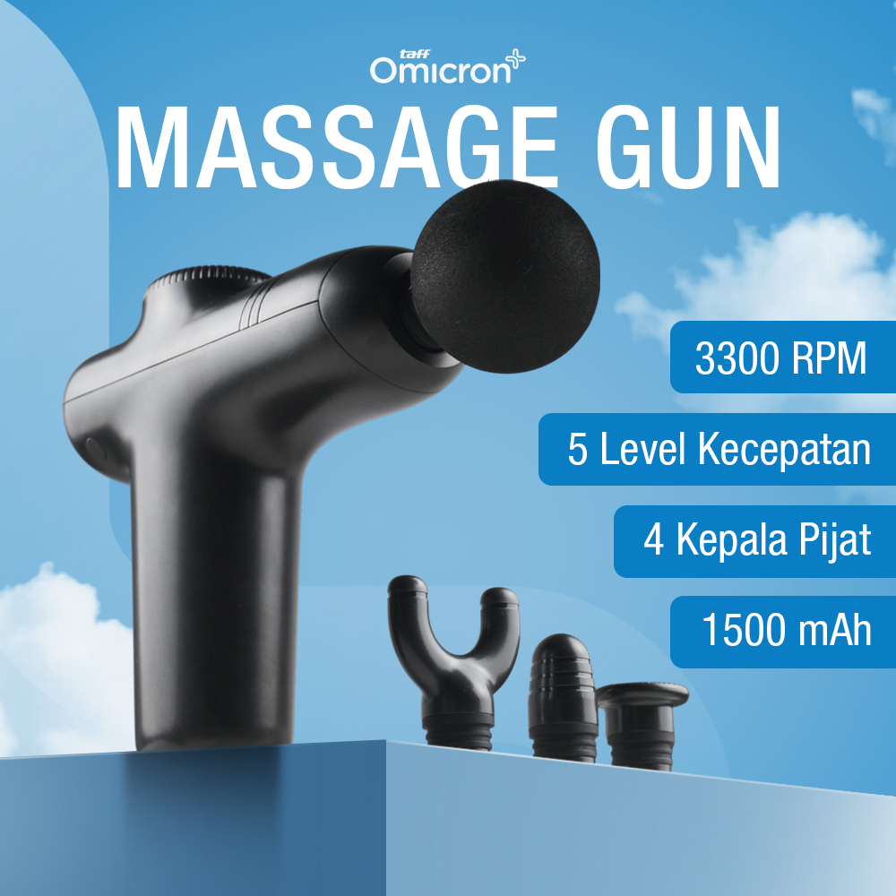 Gambar produk TaffOmicron Alat Pijat Elektrik Pundak Punggung Massage Gun 4 Head - JM05S