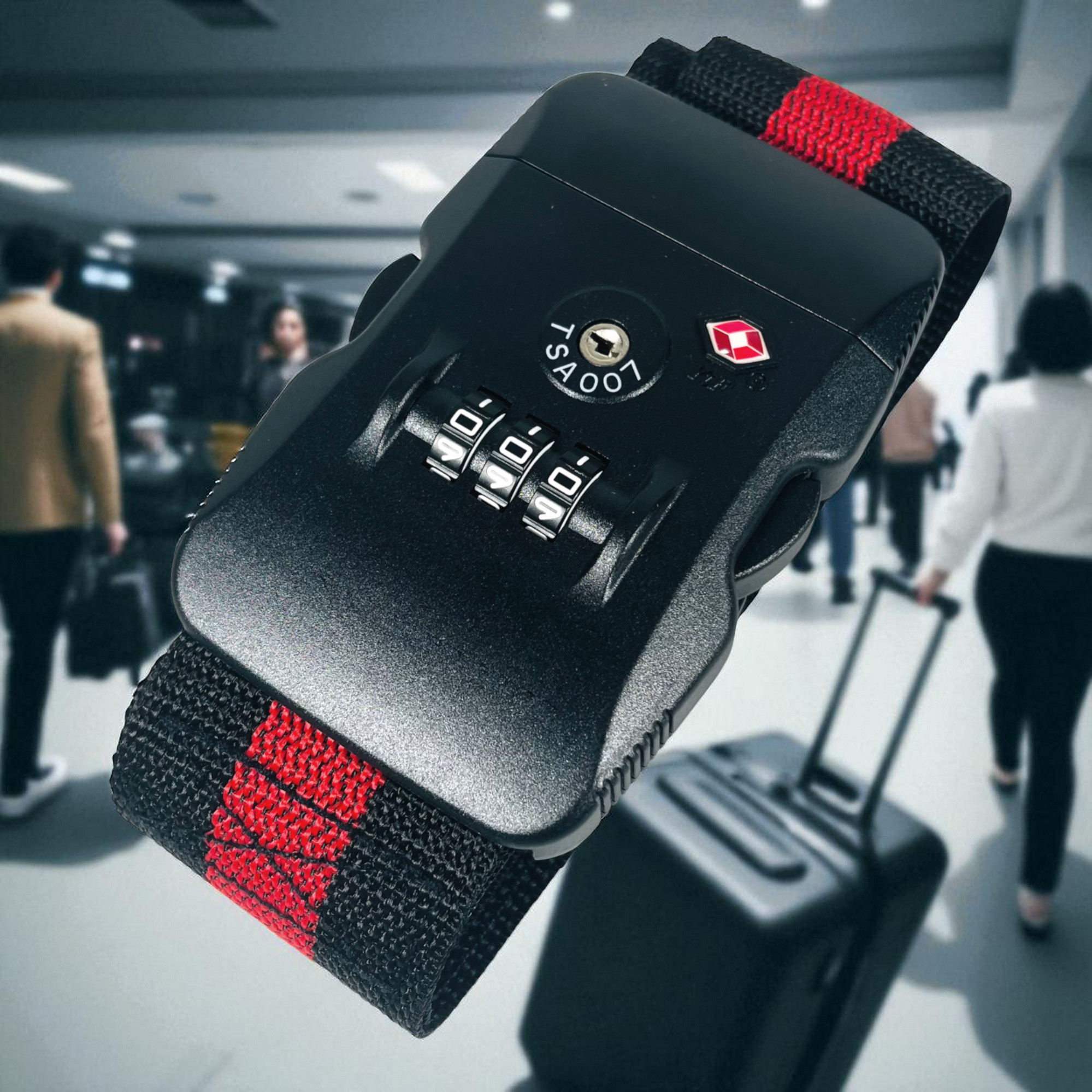Gambar produk TaffGUARD Travel Luggage Lock Suitcase Belt Tali Koper Gembok TSA PIN - TSA-319