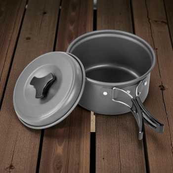 Gambar produk Set Panci Alat Masak Outdoor Camping Nesting Cooking Aluminium 7in1 - WH-200