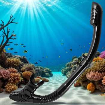 Gambar produk TITA Selang Snorkel Scuba Diving Dry Top Foldable Flexible Silicone - TI121