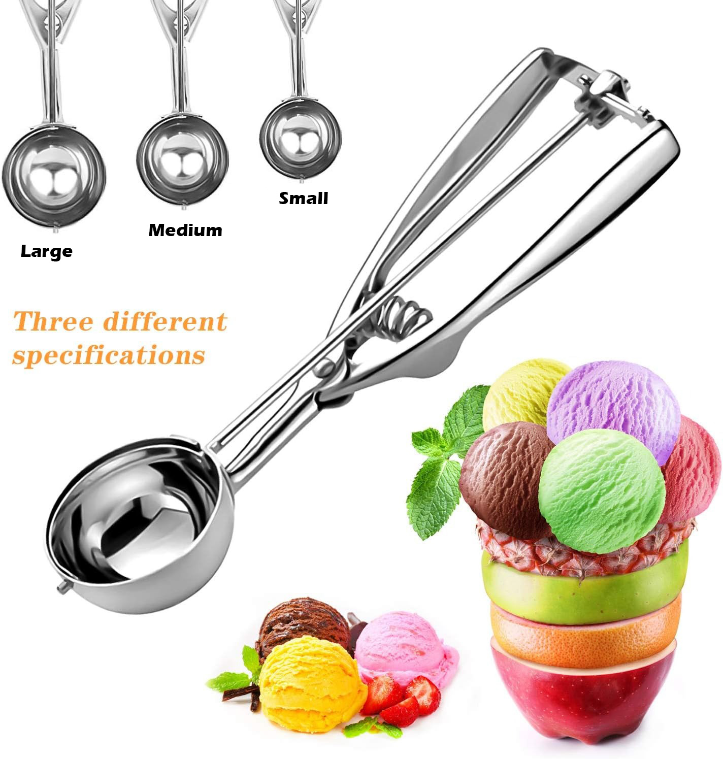 Gambar produk AXV Sendok Takar Es Krim Scoop Stainless Steel Spring Handle Medium - AX-24