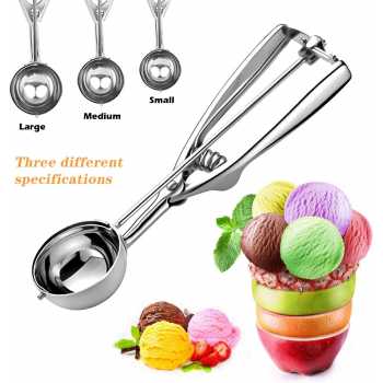 Gambar produk AXV Sendok Takar Es Krim Scoop Stainless Steel Spring Handle Medium - AX-24